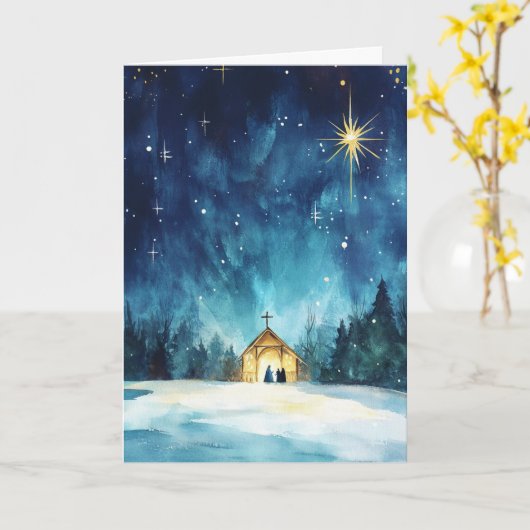 Kalm Kerstnacht Kaart (Gele Bloem)