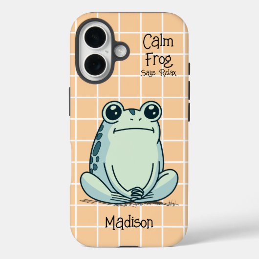 Kalm kikker zegt ontspan grappig op maat Case-Mate iPhone case (Achterkant)