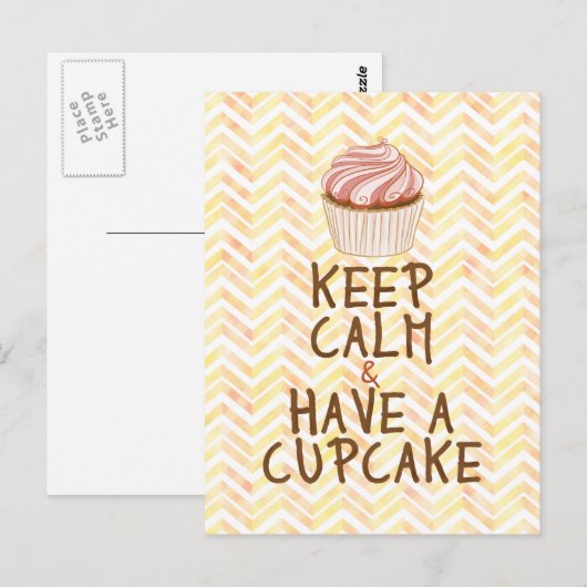 Kalm koek houden - chevron achtergrond briefkaart (Voorkant / Achterkant)