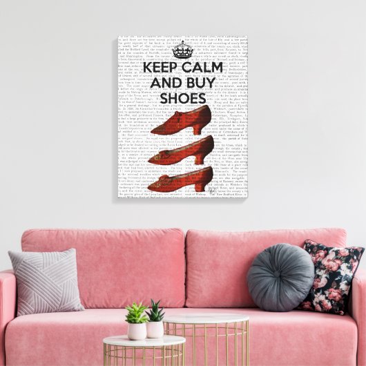 Kalm Koopschoenen houden Canvas Afdruk (Insitu (Woonkamer))