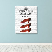 Kalm Koopschoenen houden Canvas Afdruk (Insitu (Houten vloer))