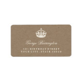 Kalm Kraft Chic Birthday Party Adresetiketten houd Etiket (Voorkant)