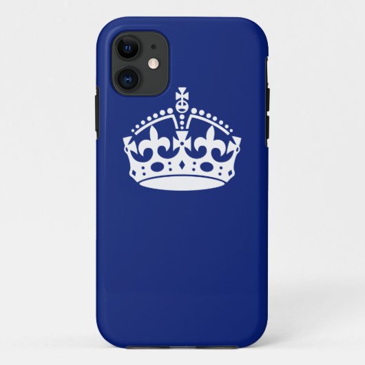 Kalm kroonkroon houden op blauw marinekleur Case-Mate iPhone case (Achterkant)