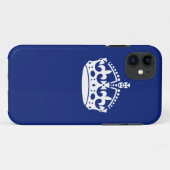 Kalm kroonkroon houden op blauw marinekleur Case-Mate iPhone case (Achterkant (horizontaal))