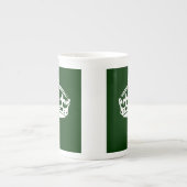 Kalm kroonpictogram behouden op groen bos porselein kop (Voorkant)