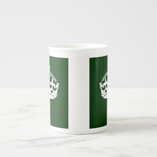 Kalm kroonpictogram behouden op groen bos porselein kop (Voorkant)