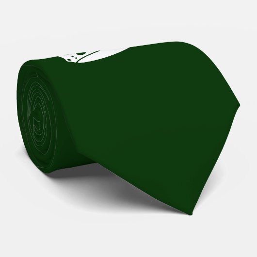 Kalm kroonpictogram behouden op groen bos stropdas (Opgerold)