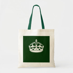 Kalm kroonpictogram behouden op groen bos tote bag