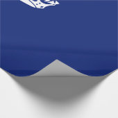 Kalm kroonpictogram op marineblauw houden cadeaupapier (Hoek)