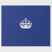 Kalm kroonpictogram op marineblauw houden cadeaupapier (Vlak)
