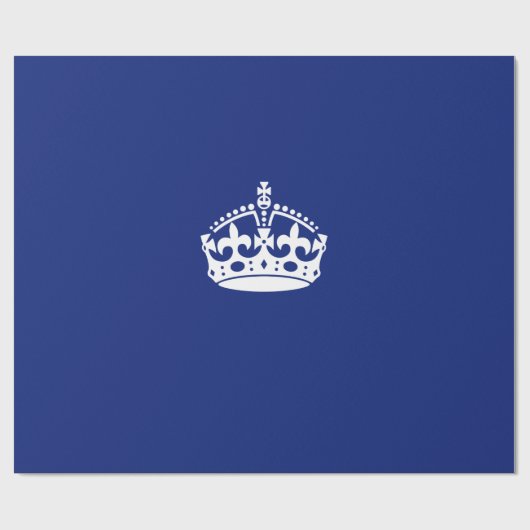 Kalm kroonpictogram op marineblauw houden cadeaupapier (Vlak)