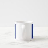 Kalm kroonpictogram op marineblauw houden espresso kop (Achterkant)