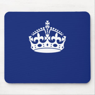 Kalm kroonpictogram op marineblauw houden muismat