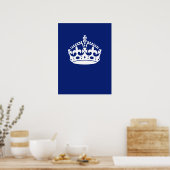 Kalm kroonpictogram op marineblauw houden poster (Keuken)