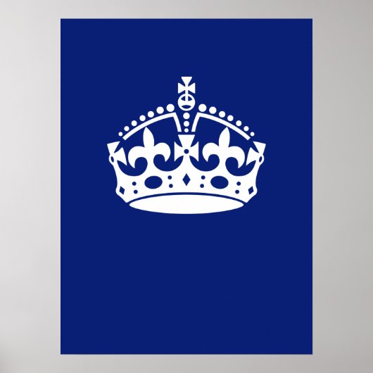 Kalm kroonpictogram op marineblauw houden poster (Voorkant)