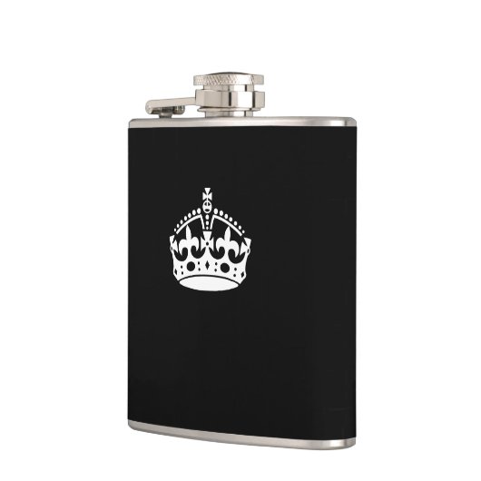 Kalm kroonplaat houden op Solid Black Heupfles (Links)