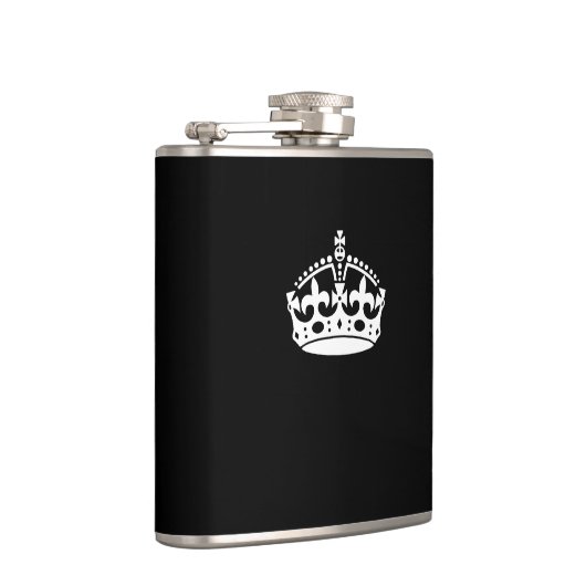 Kalm kroonplaat houden op Solid Black Heupfles (Rechts)