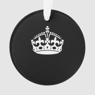 Kalm kroonplaat houden op Solid Black Ornament