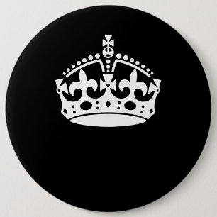 Kalm kroonplaat houden op Solid Black Ronde Button 6,0 Cm
