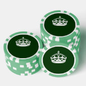 Kalm kuit houden op bosgroen decor poker chips (Opstapeling)