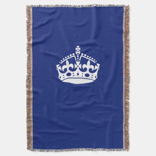 Kalm kuit houden op marineblauw decor deken (Voorkant Verticaal)