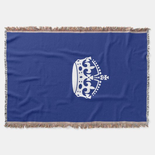 Kalm kuit houden op marineblauw decor deken (Voorkant)