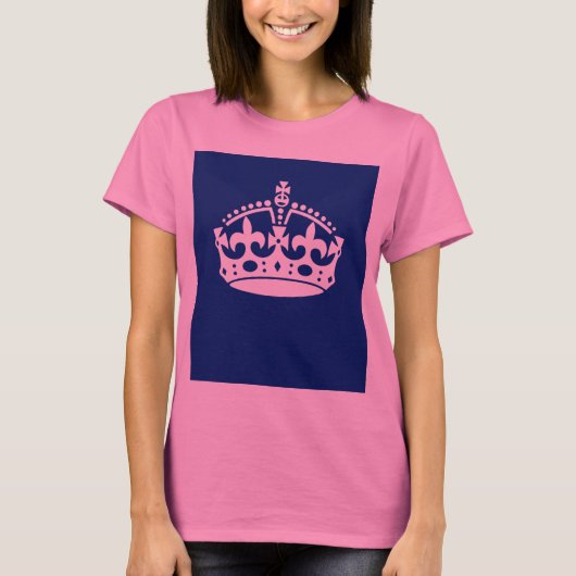 Kalm kuit houden op marineblauw decor t-shirt (Voorkant)