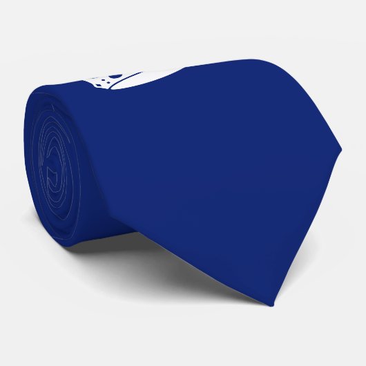 Kalm kuit houden op Navy Blue Stropdas (Opgerold)