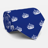 Kalm kuit houden op Navy Blue Stropdas (Opgerold)