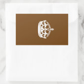 Kalm kuit op bruin decor rechthoekige sticker (Tas)