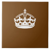 Kalm kuit op bruin decor tegeltje (Voorkant)