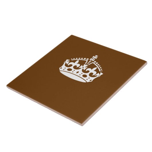 Kalm kuit op bruin decor tegeltje (Zijkant)