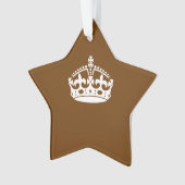 Kalm kuit op bruin houden ornament (voorkant)