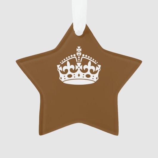 Kalm kuit op bruin houden ornament (voorkant)