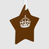 Kalm kuit op bruin houden ornament (voorkant)
