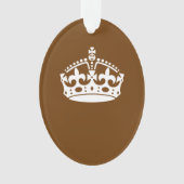 Kalm kuit op bruin houden ornament (voorkant)