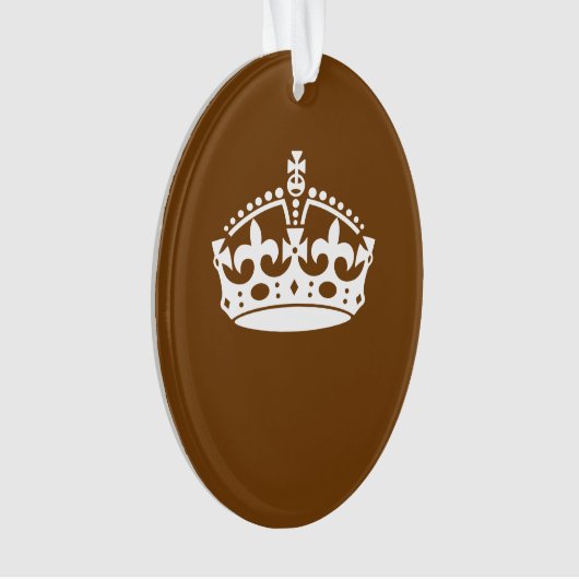 Kalm kuit op bruin houden ornament (voorkant)