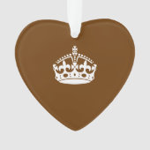 Kalm kuit op bruin houden ornament (voorkant)