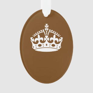 Kalm kuit op bruin ornament