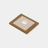 Kalm kuit op bruin post-it® notes (Schuin)