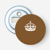 Kalm kuit op chocolade bruin houden button flesopener (Voorkant)