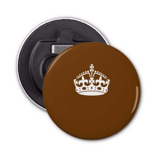 Kalm kuit op chocolade bruin houden button flesopener (Voorkant)