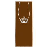 Kalm kuit op chocolade bruin houden wijn cadeautas (Achterkant)