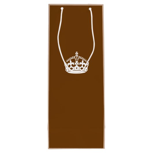 Kalm kuit op chocolade bruin houden wijn cadeautas (Achterkant)