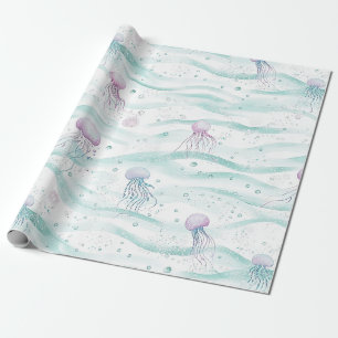 Kalm kwallen oceaanpatroon cadeaupapier