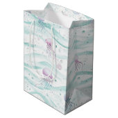 Kalm kwallen oceaanpatroon medium cadeauzakje (Achterkant Gekanteld)