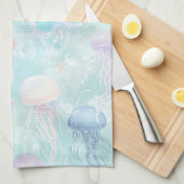 Kalm kwallen oceaanpatroon theedoek (Quarter Fold)
