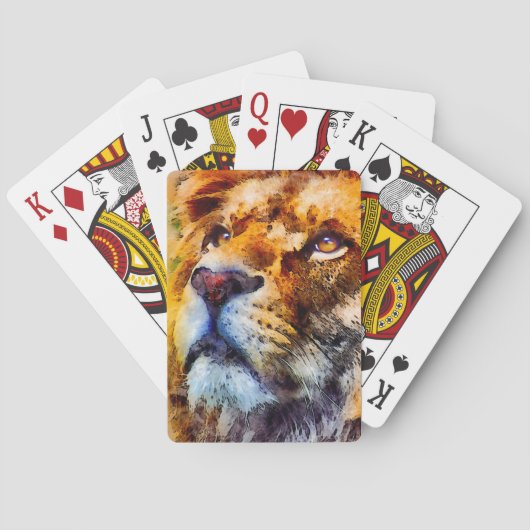 Kalm Leeuwengezicht Pokerkaarten (Achterkant)