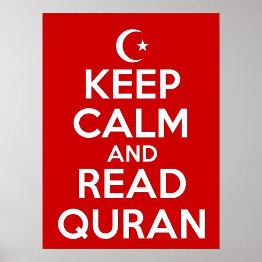 Kalm lezen Quran houden Poster (Voorkant)