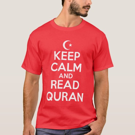 Kalm lezen Quran houden T-shirt (Voorkant)